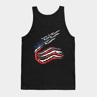 Aircraft emit colored smoke in US flag colors Tank Top